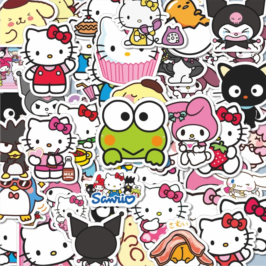 

100PCS Lucu Stiker Kartun Sanrio Versi 2 Stiker Aesthetic Stiker Anti Air Stikers Berperekat Waterproof sticker decal buat Motor Helm Buku Journal Koper Casing HP Laptop Botol Minum Hadiah anak