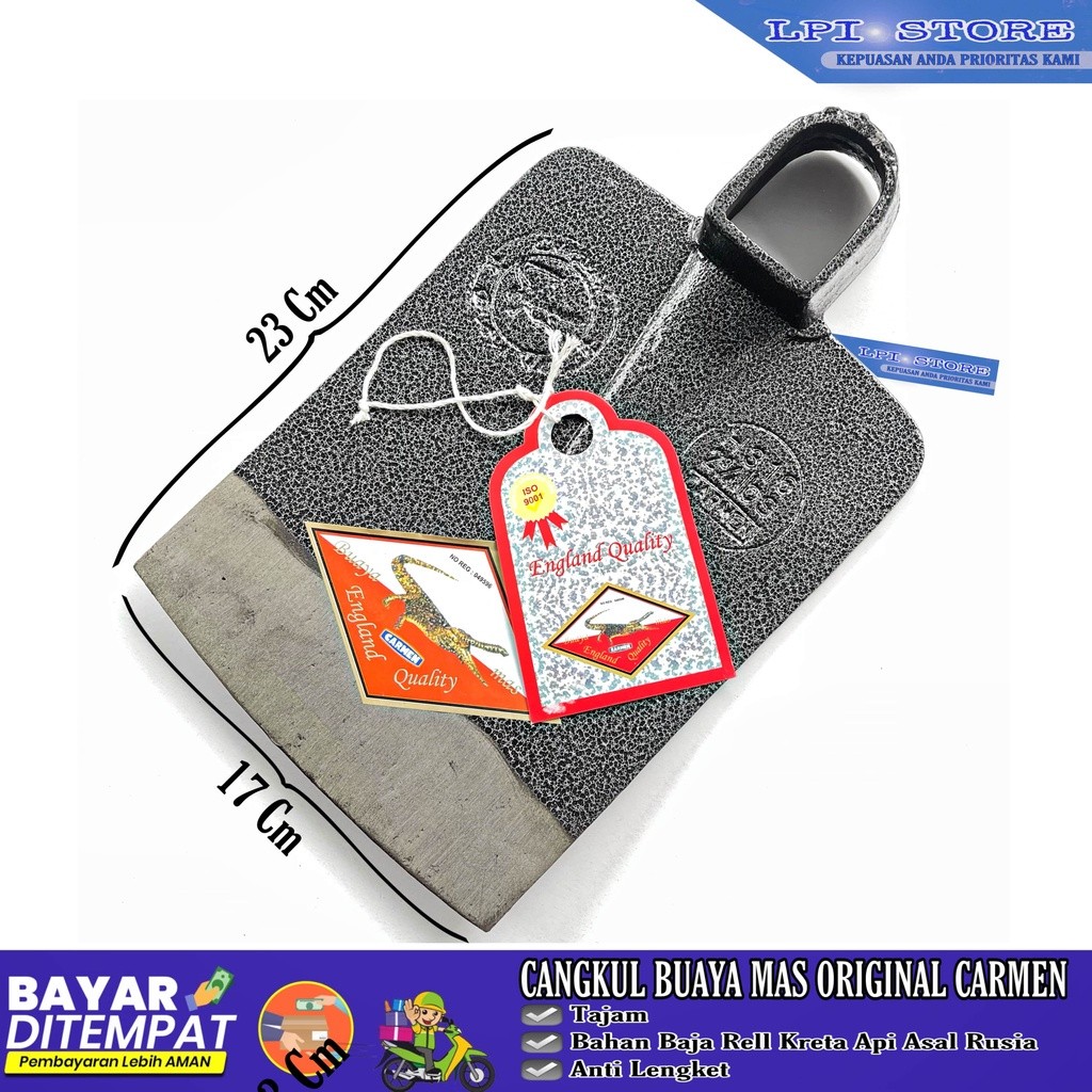 ORI BAJA Cangkul Pacul Buaya Mas Carmen Export Quality / Pacul Sawah Anti Lengket / Cangkul Kebu - B