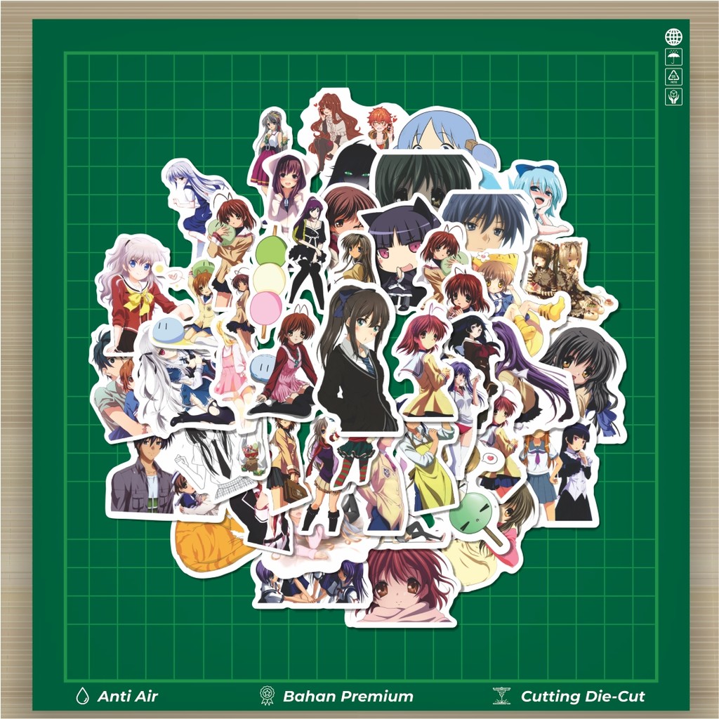 

HOT 50 PCS STIKER Sticker Anime Clannad Stiker Fashion Cars Decal Dingin Kartu Album Custom Vinyl Anti Air- Sticker Aesthetic Buku Journal Koper Casing HP Tablet Laptop Helm Motor Botol Minum