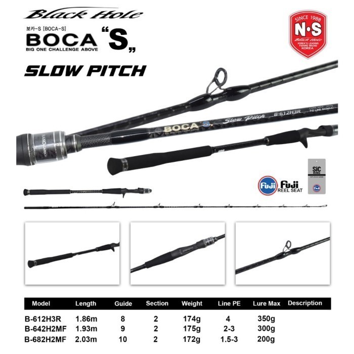 BLACK HOLE by NS Korea BOCA S Slow Pitch Overhead Rod Material 8-Axis - Joran Slow jigging OH made i