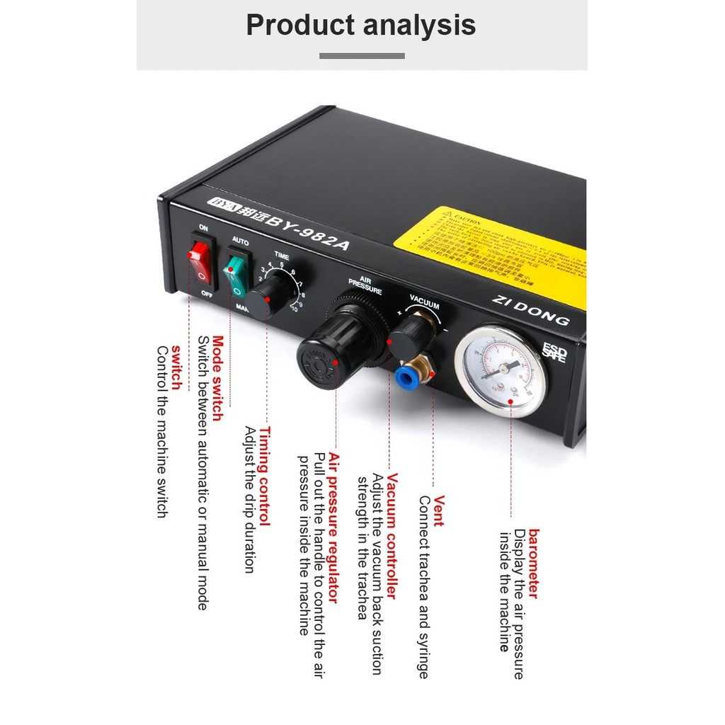 Pneumatic 983A Glue Dispenser Automatic Dispenser Manual Glue Dispensing Machine Solder Fluxes Paste