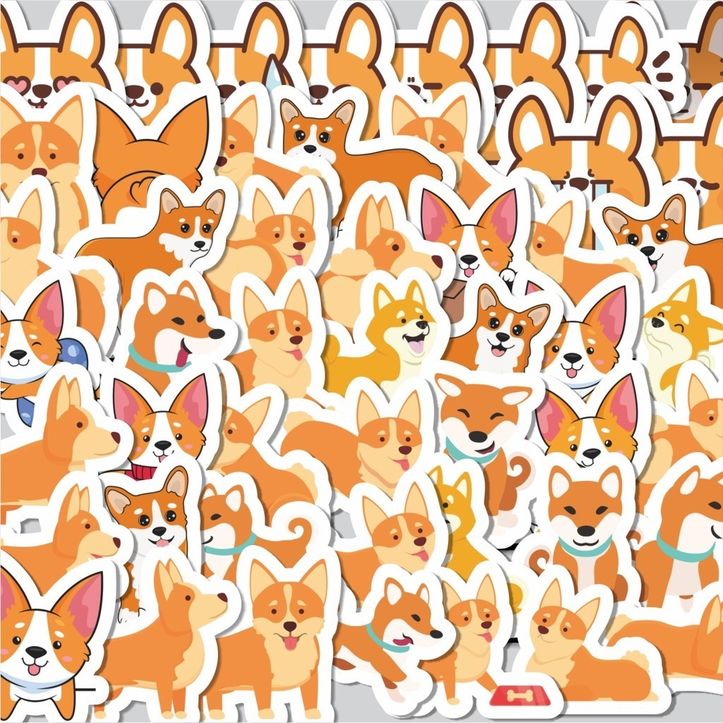

Stiker Cutting Pack Stiker Kartun Corgi Isi 100Pcs Series Aesthetic Lucu Keren Untuk Koper Bahan Vynil