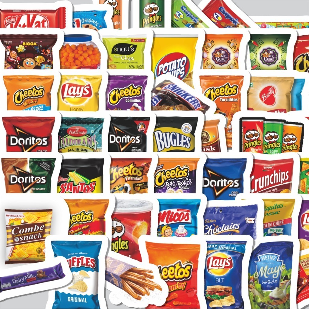 

Stiker Cutting Pack Sticker American Snack Retro Sticker Isi 100Pcs Series Aesthetic Lucu Keren Untuk Koper Bahan Vynil