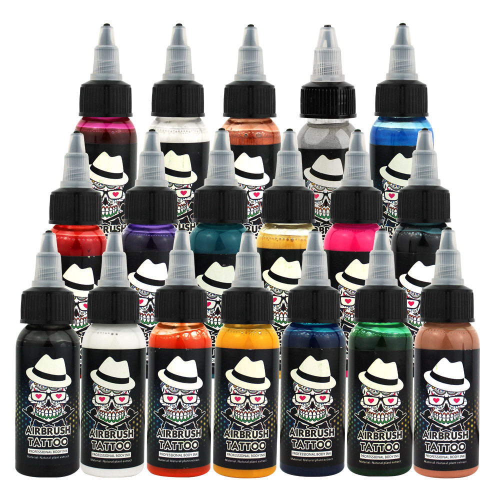 

OPHIR 12/18 Colors Temporary Tattoo Airbrush Pigment 30ML/Bottle Airbrush Inks Pigment for Body Paint Colors TA053