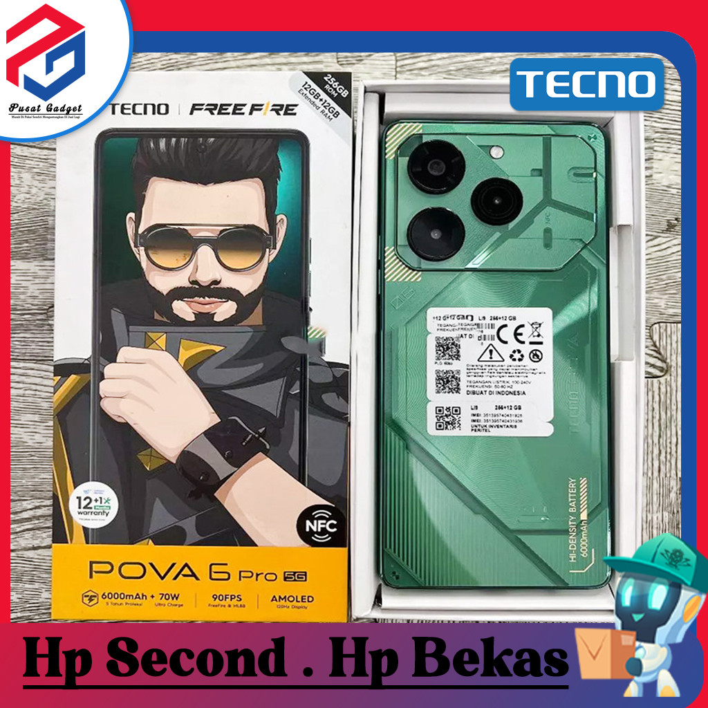 Tecno Pova 6 Pro Ram 12 Rom 256GB Second Pusat Gadget
