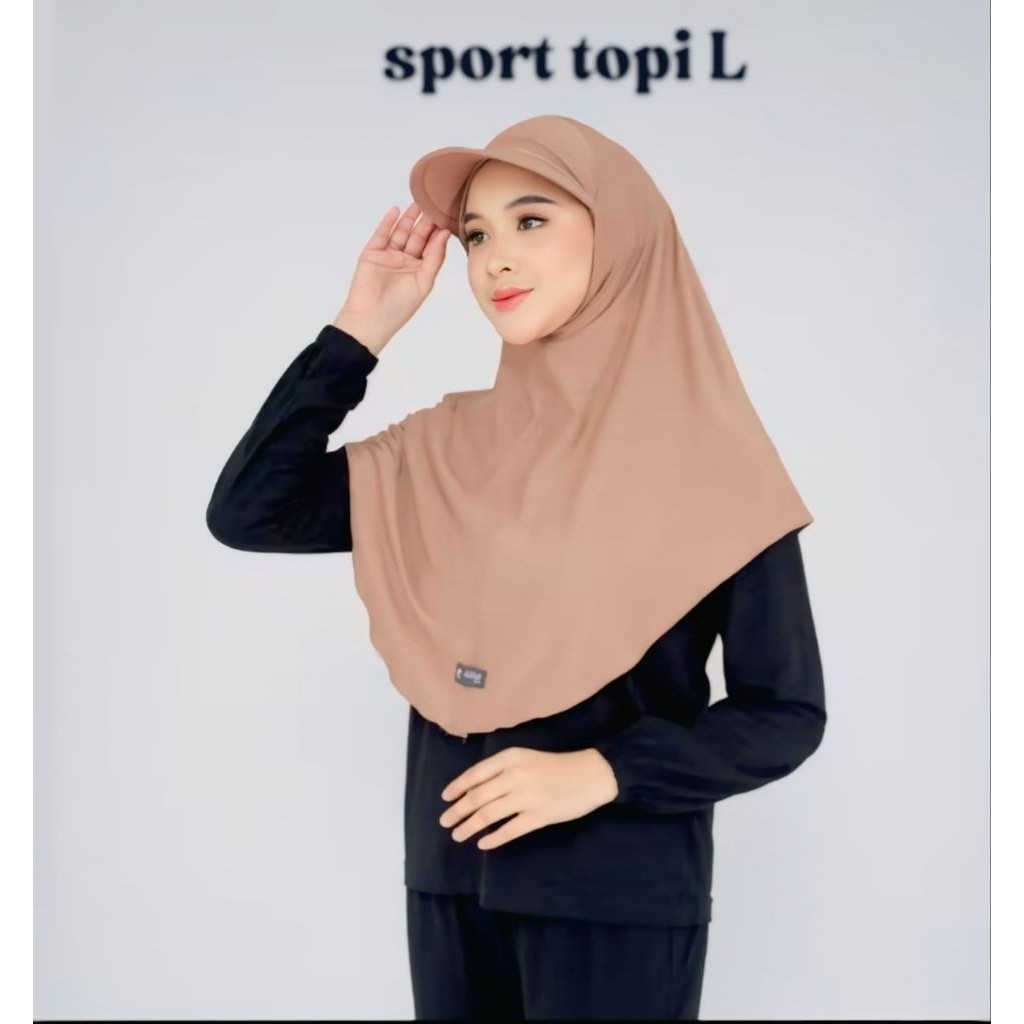 Hijab Sport Topi, Hijab Olahraga Anti panas Size L,Baju olahraga muslim Wanita