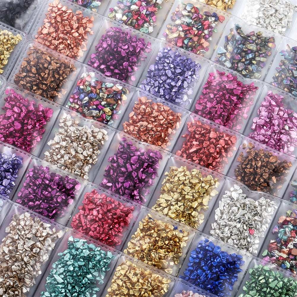 

1 Set Multi-Color Mixing Nail Art Crushed Glass Stones Irregular Decoration for DIY Epoxy Resin Siliocne Mold Fillings Material