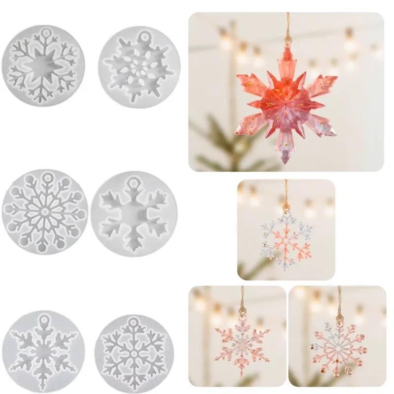 

DIY Resin Molds Ice Crystal Snowflake Epoxy Resin Mould Silicone For Xmas Tree Ornament Key Chain Decoration Gift