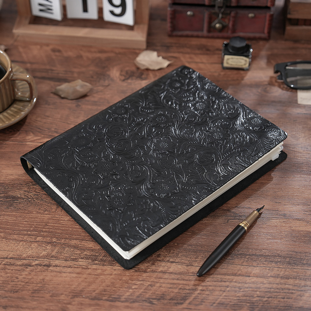 

Retro Refillable B5 Notebooks with 9 Ring Binder, Leather Journal Diary Large Notepad for Work Meeting Record Book Stationery