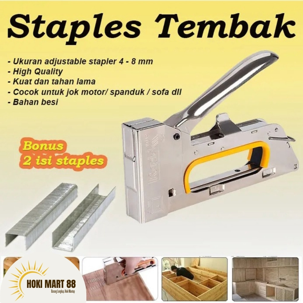 

Staples Tembak Gun Tacker BOSSCO + Isi atau Refil 13/8 Stapler Staples | Stepler Tembak BOSSCO | Stepler Gun BOSSCO | Stapler Tembak JEDI | Stapler Gun JEDI