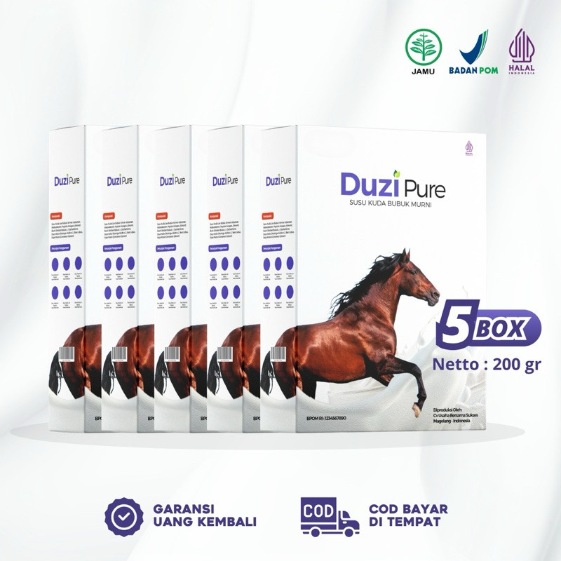 

Duzi Pure Susu Kuda Asli Bubuk Herbal Lombok Paket 5 Box