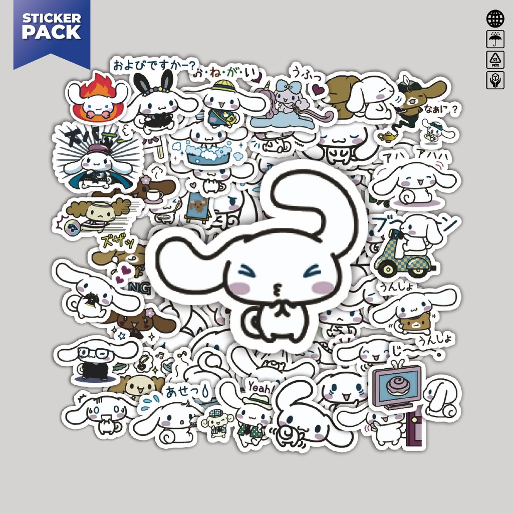 

[100PCS]Stiker Pack Stiker Kartun Cinnamoroll Aesthetic Vinyl Anti Air Dekorasi Sticker Laptop Buku Journal Koper Helm Casing HP Gitar Helm Skateboard
