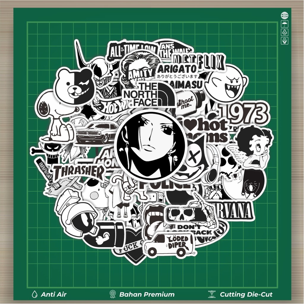 

HOT 50 PCS STIKER Stiker Tumbler Black & White V5 Stiker Fashion Cars Decal Dingin Kartu Album Custom Vinyl Anti Air- Sticker Aesthetic Buku Journal Koper Casing HP Tablet Laptop Helm Motor Botol Minum