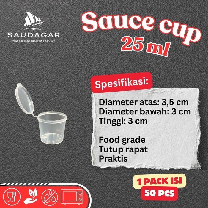 

[PROMO BARANG BARU] Mika cup saus sambal kecap / Sauce cup ukuran 25ml / 35ml / 70ml / 100ml / 150ml - 25 ml Bergaransi Terlaris