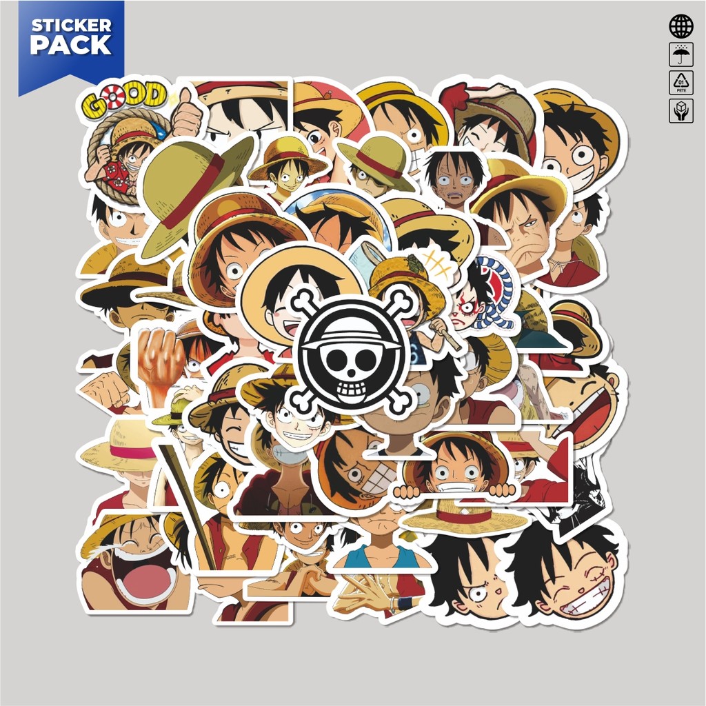 

[100PCS]Stiker Pack Stiker Anime One Piece Luffy Aesthetic Vinyl Anti Air Dekorasi Sticker Laptop Buku Journal Koper Helm Casing HP Gitar Helm Skateboard
