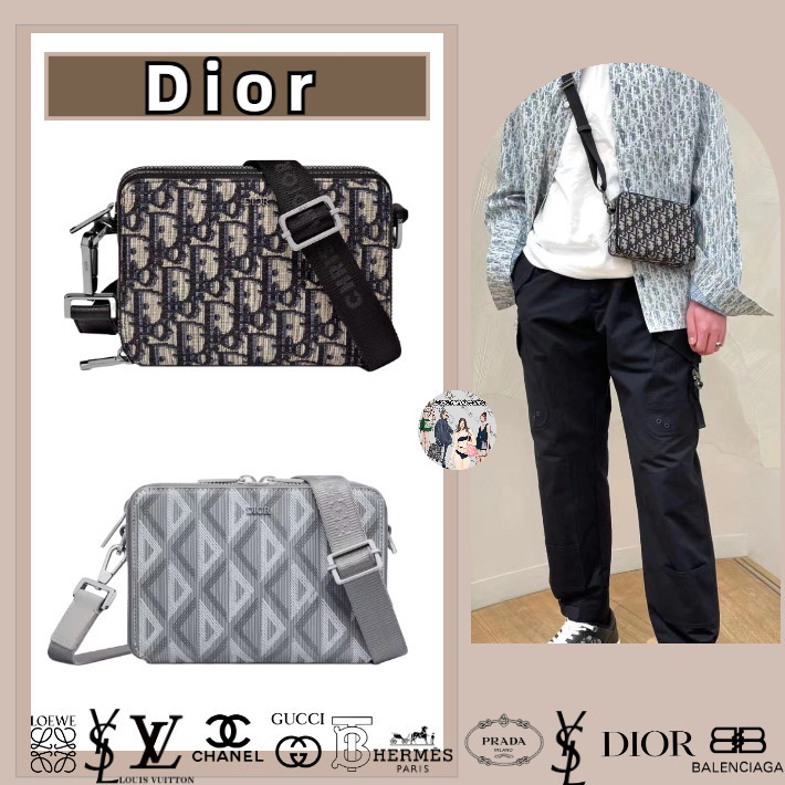 Dior / Tas Kopling (Dengan Sash) / Untuk Pria / Sash Kewajiban / Ukuran Mini Garansi Dua Tahun Otent