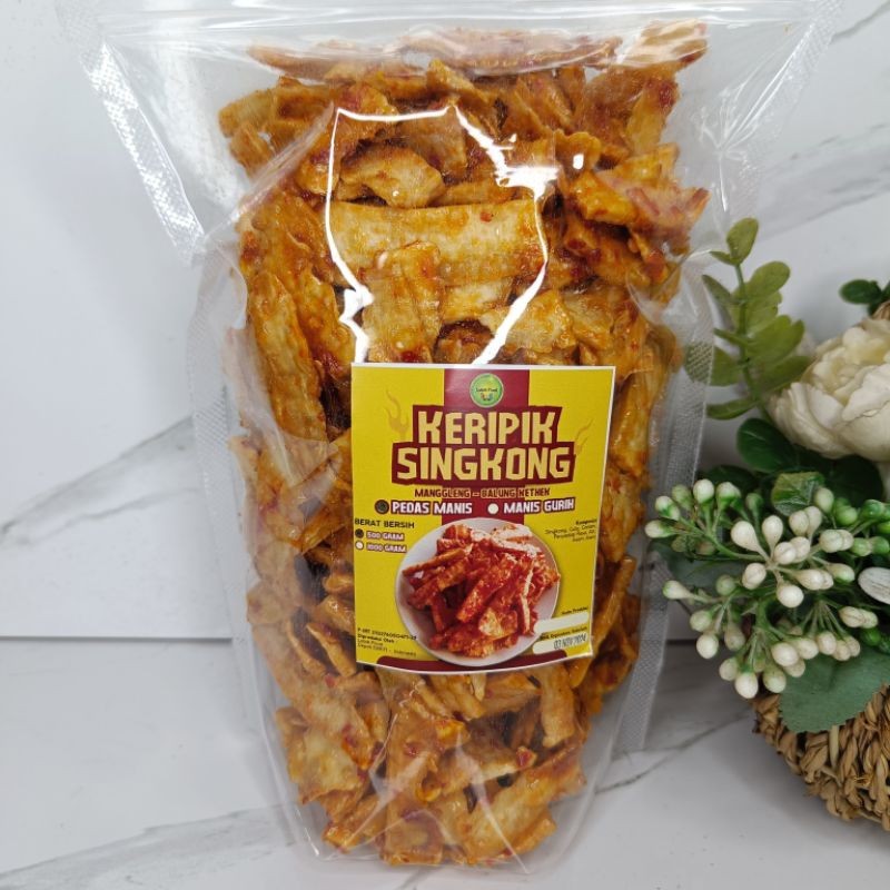 

500gram keripik singkong-manggleng-balung kethek, pedas manis dan manis gurih