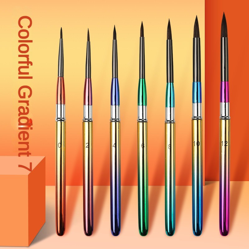 

7PCS/Set Wolf Hair Paint Brush Art Painting Brushes Detachable Rod Artistic Watercolor Brush for Drawing Art Supplies Stationery