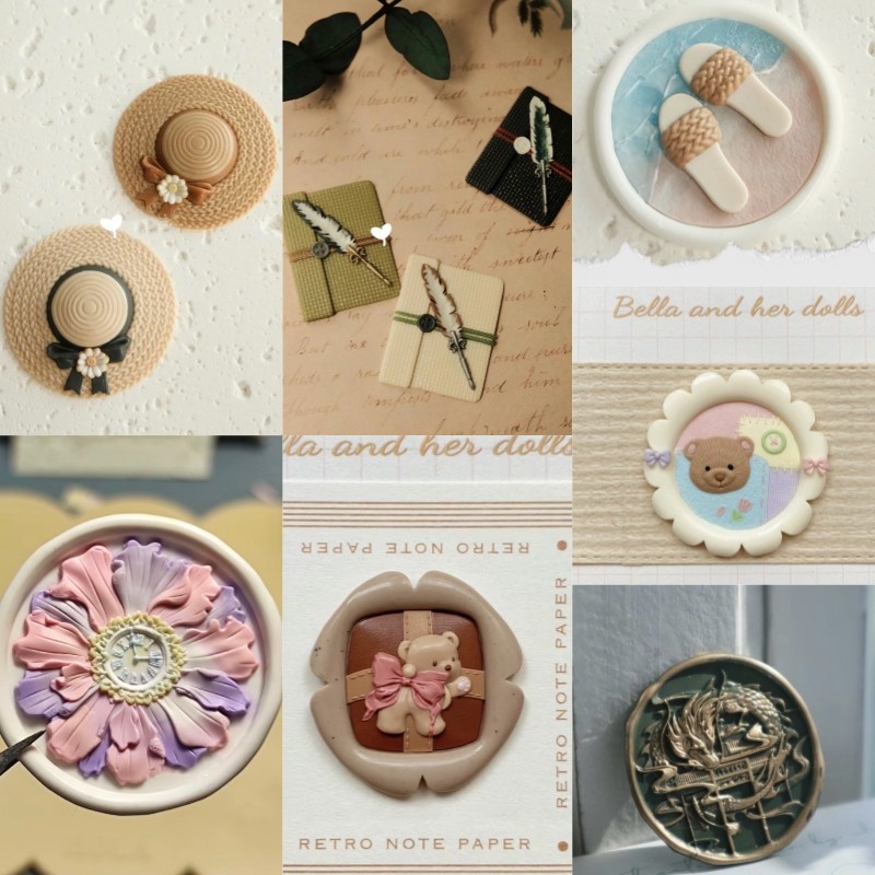 

Fire Seal Stamp Head Creative Diy Decal Card Educational Toys Butterfly Exquisite Pattern Invitation Envelopes Sealed Sealing