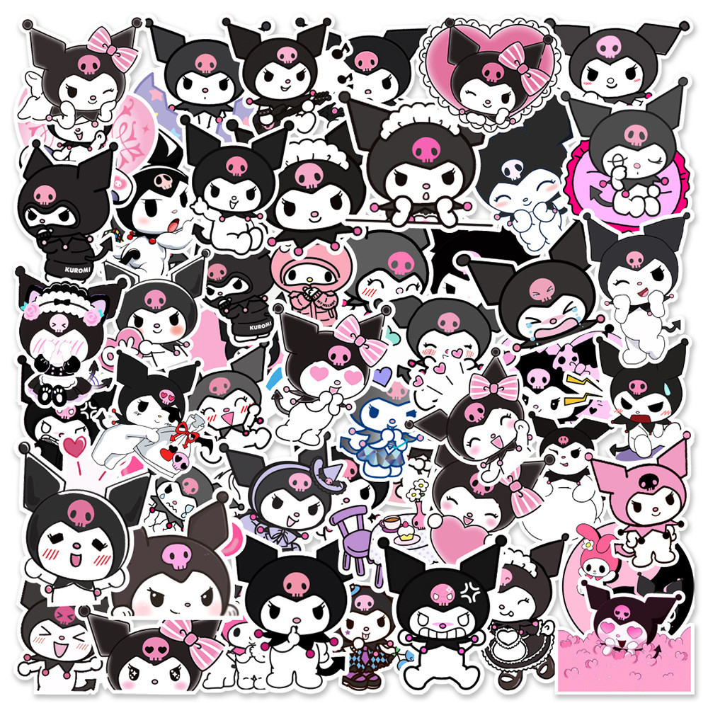 

50Pcs Kawaii Sanrio Kuromi Stickers Cartoon Cute Guka Luggage Notebook Car Refrigerator Stickers Motorcycle Graffiti Decals