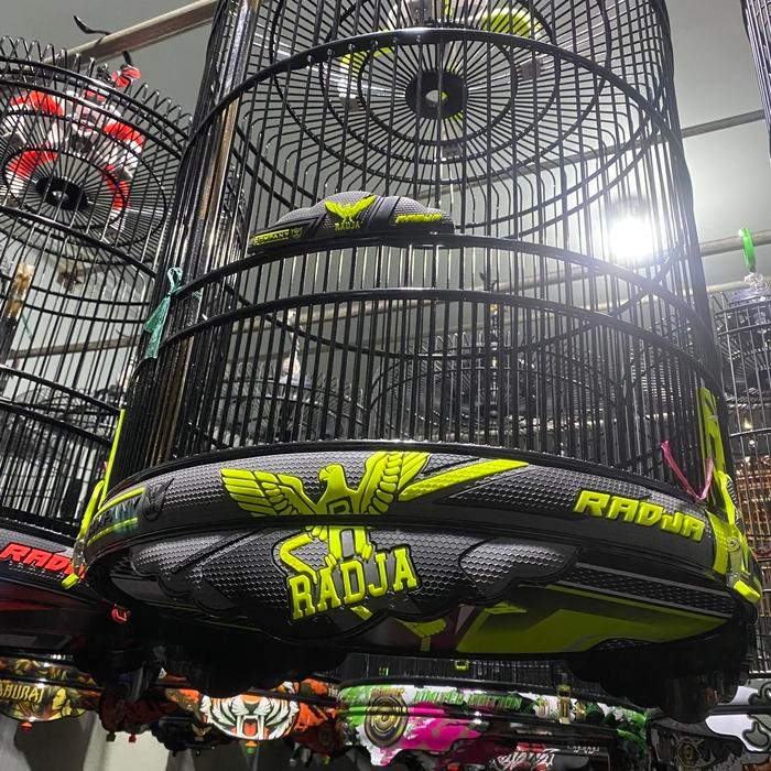 SANGKAR KANDANG MURAI RADJA COMPANY CARBON 3D HIJAU