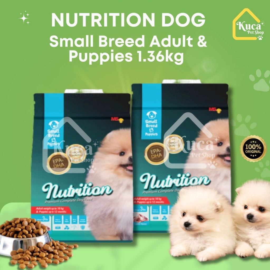 Nutrition Small Breed Puppy Makanan Kering Anjing 1.36Kg Dry Dog Food Anjing Mini Puppies Minipom