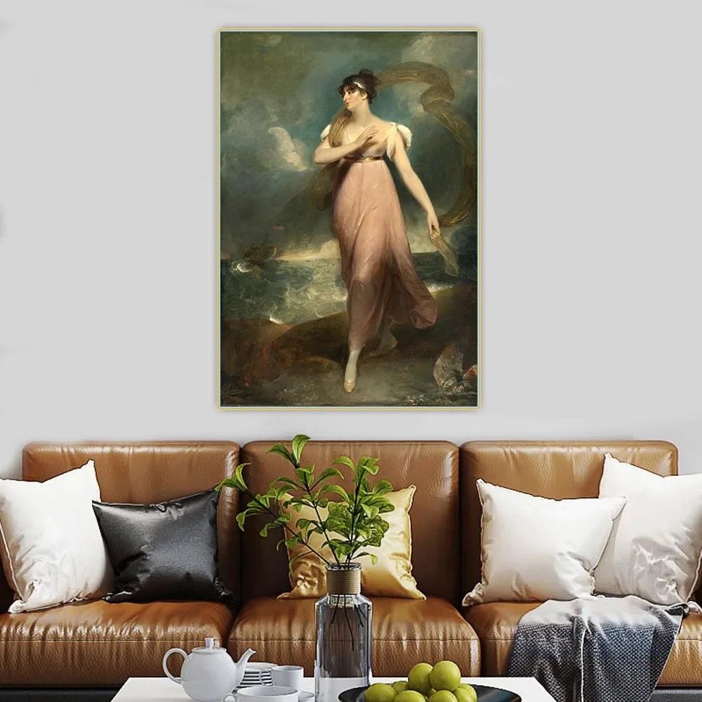 

Thomas Lawrence " Portrait of a woman as Miranda " Canvas Oil Painting Picture Print Poster Wall Decor Home Interior Decoration