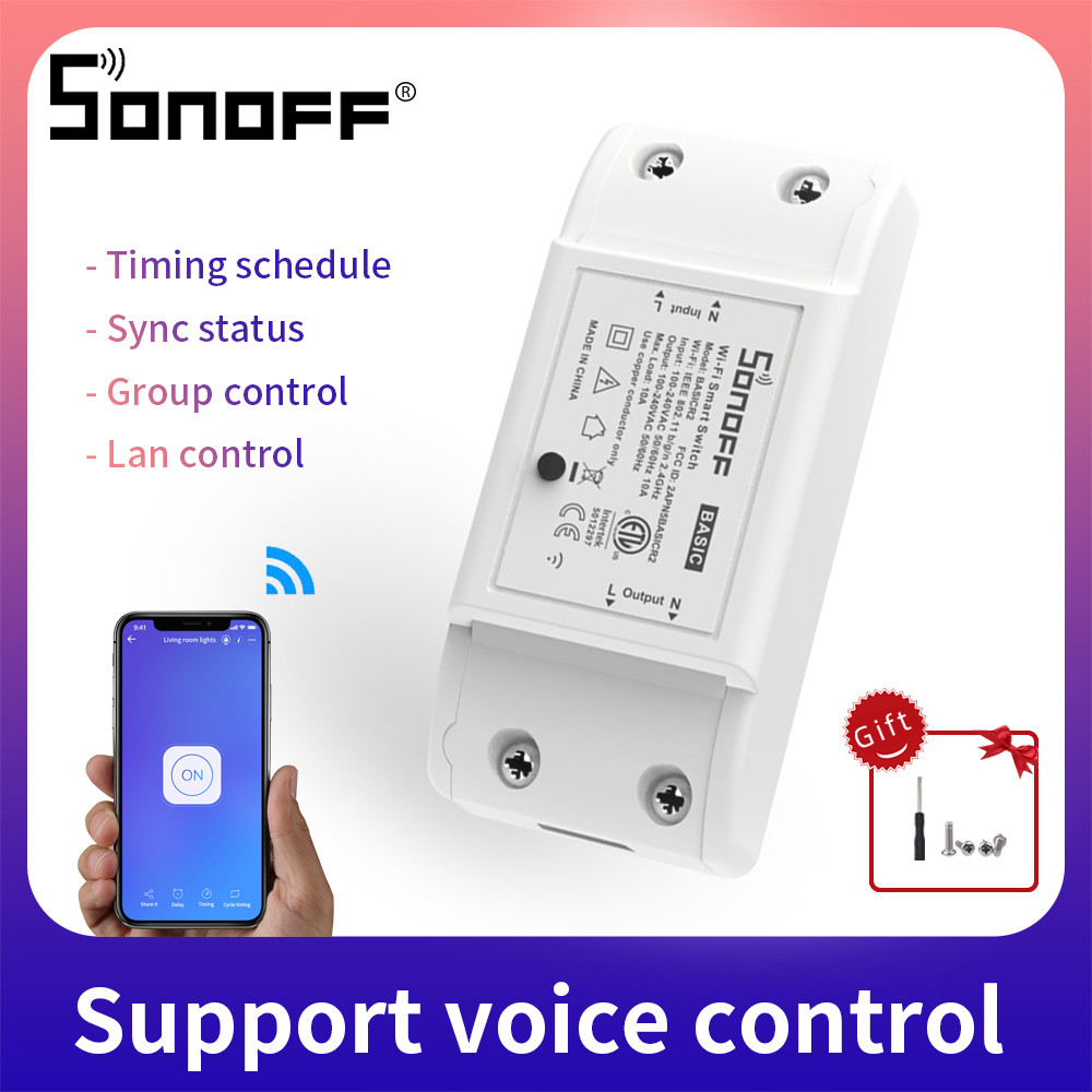SONOFF TH16/TH10/DUAL/BASIC R2/RF Remote Control Wireless Wifi Smart Light Swit  Timer 10A Support G