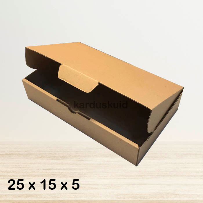 

Kardus 25 x 15 x 5 cm die cut tipe E Flute K150 box kotak karton packing