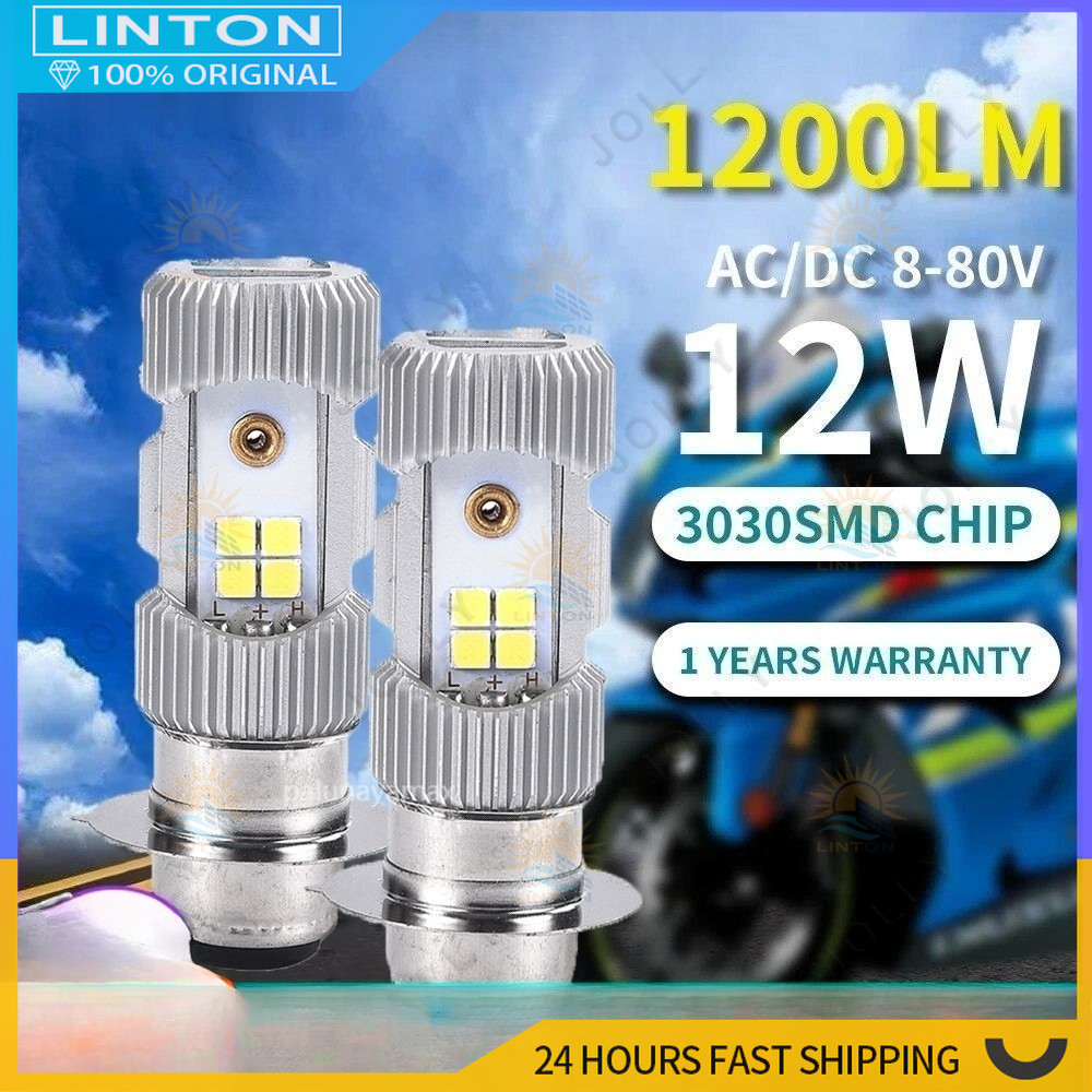 Lampu Depan LED Sepeda Motor 12V Lampu Putih Super Terang Lampu Depan LED Bawaan Sepeda Motor H6 Aru