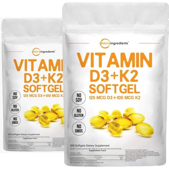 MicroIngredients MicroIngredients Vitamin D3 5000IU K2 100mcg 300 gel