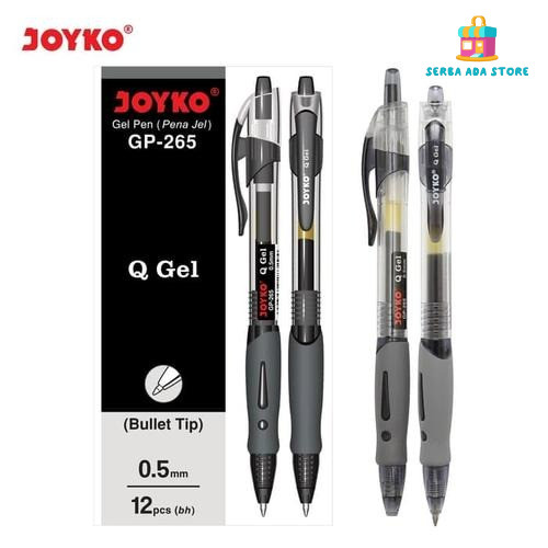 

Pulpen Joyko GP-265 0.5mm Bolpoin Pena Cetek Q Gel Pen Bullet Tip Hitam - SAS88