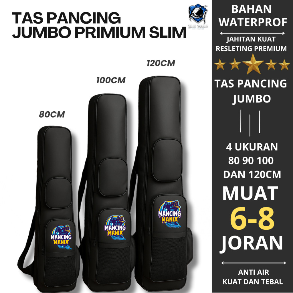 Tas Joran Pancing 80cm 90cm 100cm 120cm Ransel Gendong Bahan Tebal Waterproof Anti Air Untuk Mancing