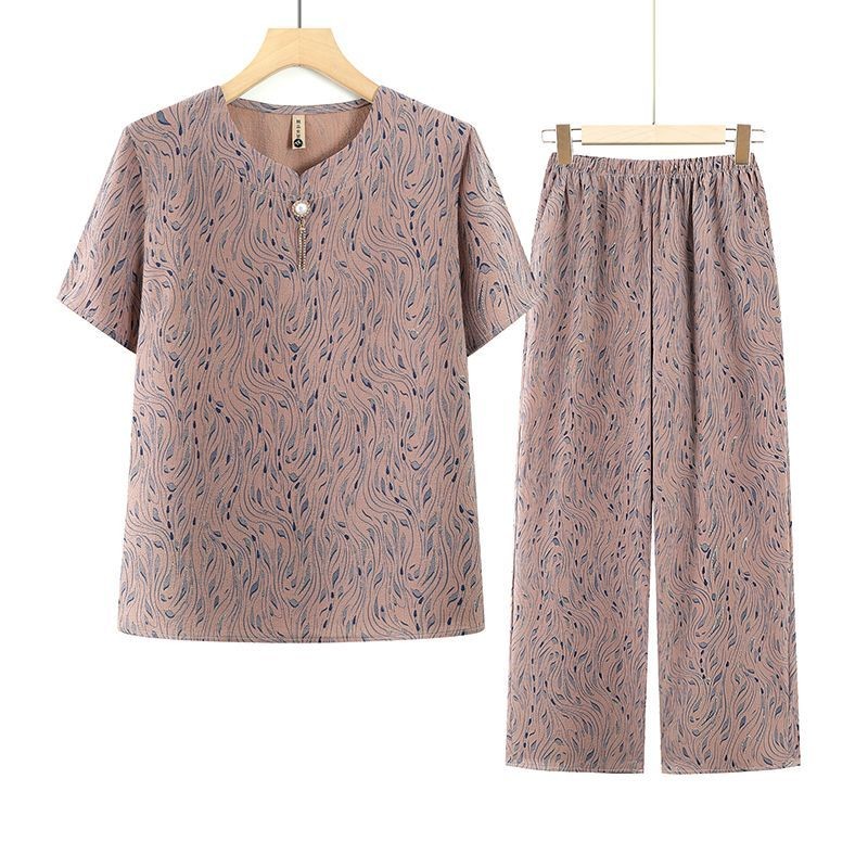 Pakaian nenek musim panas tipis pakaian wanita tua ukuran besar