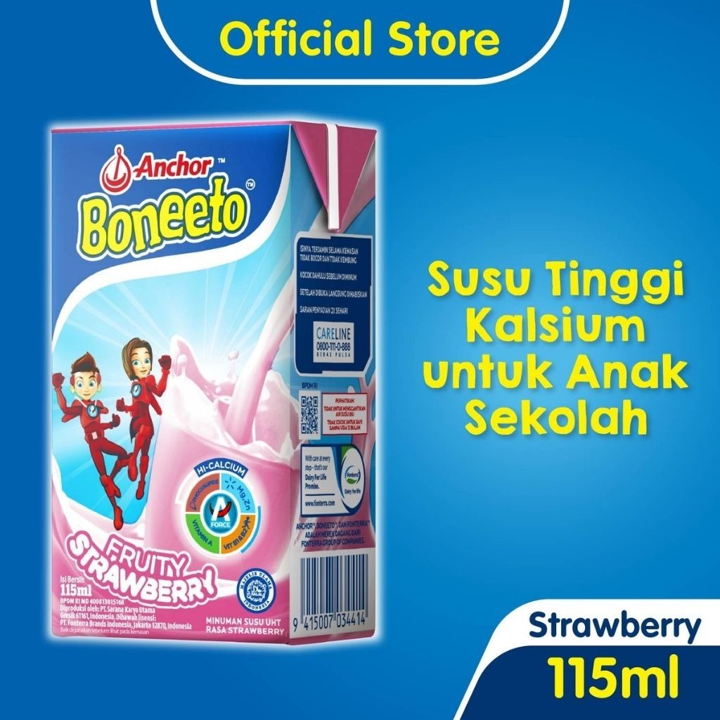 

Boneeto Susu Anak Sekolah UHT Fruity Strawberry 115ml - Nutrisi Pertumbuhan Anak untuk Daya Pikir dan Tubuh Aktif