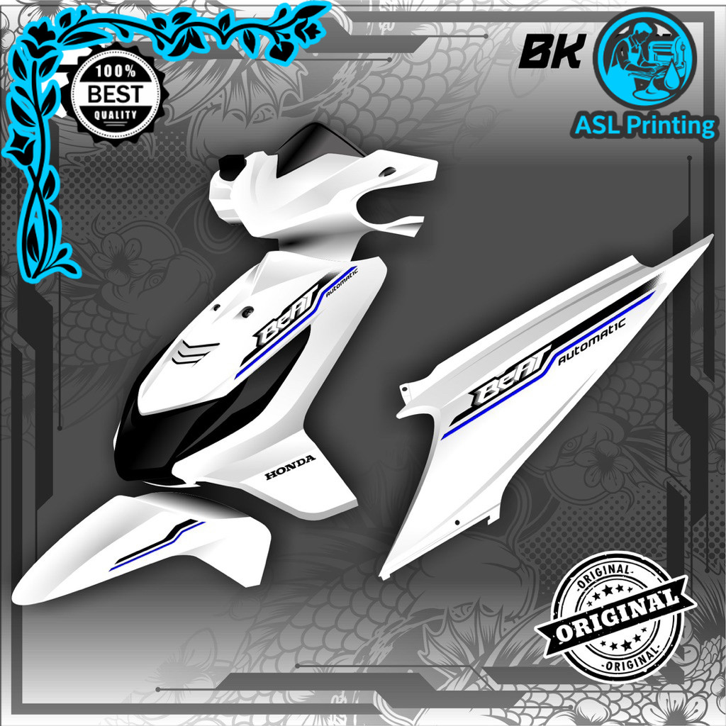 Stiker motor matic Striping Variasi Thailand Beat Karbu