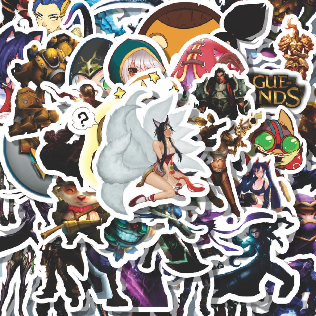 

100PCS Lucu Stiker Kartun League Of Legends Skin 3 Stiker Aesthetic Stiker Anti Air Stikers Berperekat Waterproof sticker decal buat Motor Helm Buku Journal Koper Casing HP Laptop Botol Minum Hadiah anak