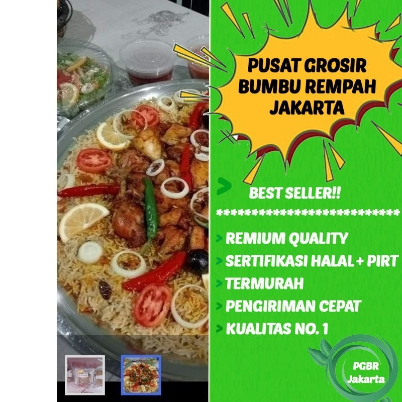 

Bumbu arabian kebuli mandhi bukhori, khabsah, briyani ukuran 1 liter beras tambah rempah,dan margarin Pusat Kebuli Jakarta