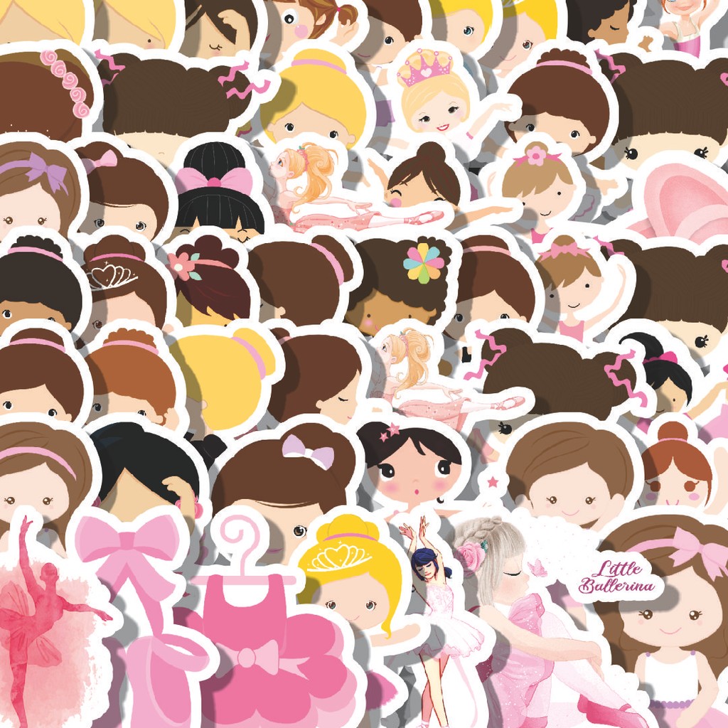 

Stiker Cutting Pack Stiker Balerina/Penari Balet Isi 100Pcs Series Aesthetic Lucu Keren Untuk Koper Bahan Vynil