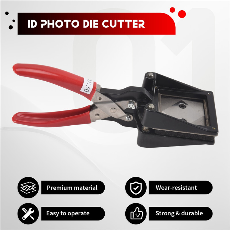 

L19-1 PCS Handheld Passport Photo Cutter 2X2 Inch Black Metal Photo ID Die Cutter Punch Picture Cutter Paper For Office Family
