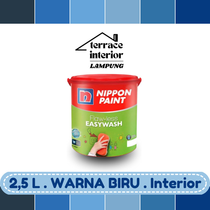 Cat Tembok Nippon Paint Flawless Easywash Interior Warna Biru 2.5 Liter