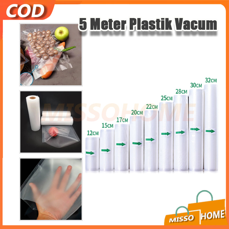 Plastik Vacuum Makanan Roll Vacum 5 Meter/Vakum Embossed/Plastik Vacuum Makanan Plastik Vacum Plasti