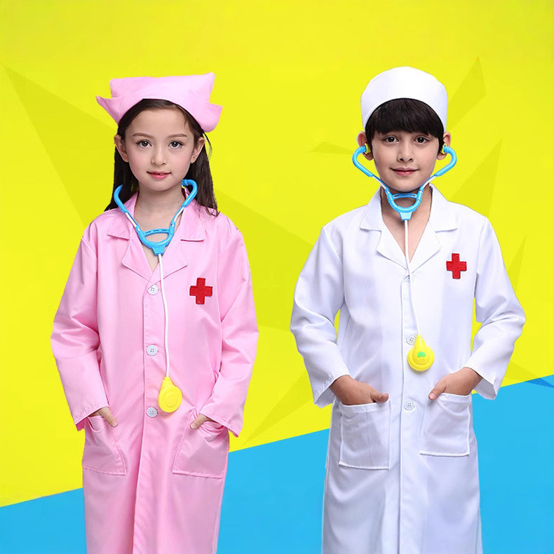 DISKON BAJU DOKTER ANAK / BAJU DOKTER MAINAN ANAK / BAJU PROFESI ANAK DOKTER PUTIH & PINK
