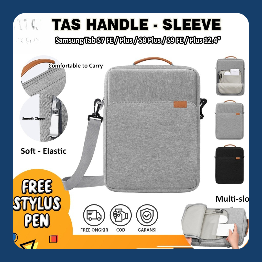 Tas Samsung Tab S7 FE Plus S8 Plus S9 FE Plus 12.4 Inch 2020 2021 2022 2023 X610 X616 X810 X816 X800