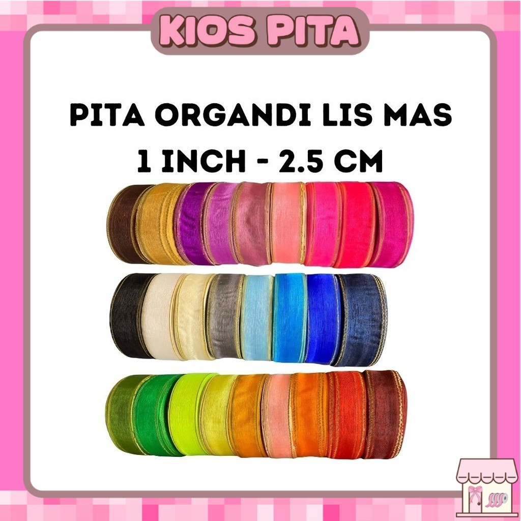 

Pita Organdi List Emas 1 inch (2,5 cm)