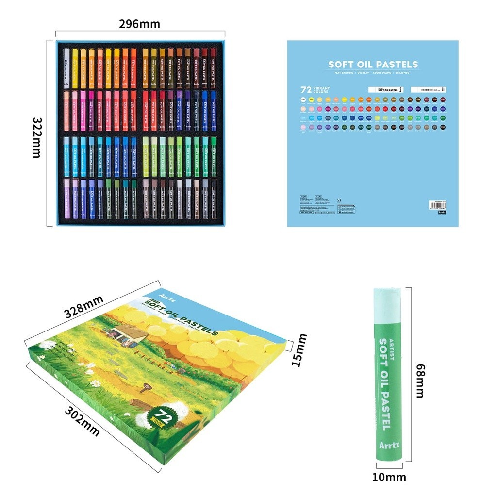 

ARRTX artist soft oil pastels 72CLR