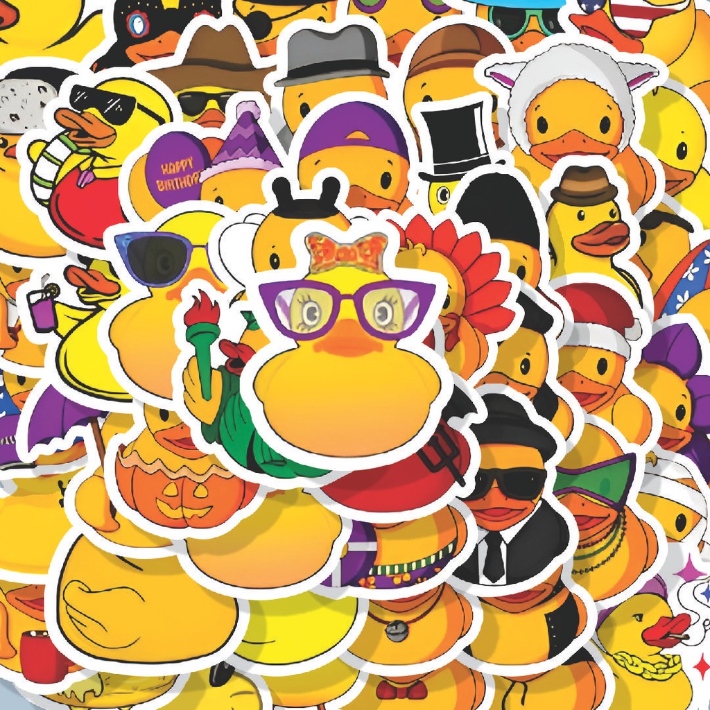 

100PCS Lucu Stiker Funny Rubber Duck [Bebek Karet Lucu] Stiker Aesthetic Stiker Anti Air Stikers Berperekat Waterproof sticker decal buat Motor Helm Buku Journal Koper Casing HP Laptop Botol Minum Hadiah anak
