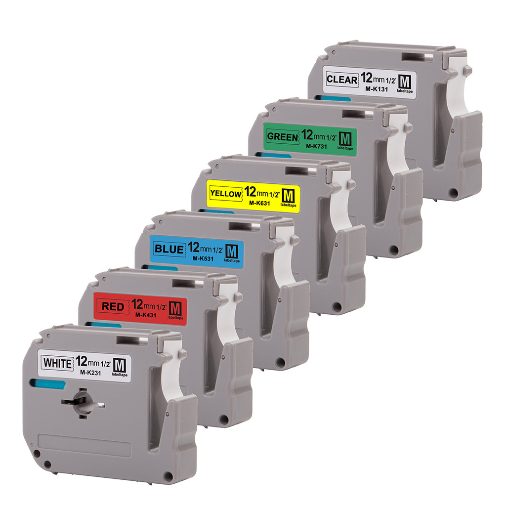 

12mm M labelTape MK231 M-K231 MK131 MK631 Compatible for Brother P-Touch Label Maker Printer PT-55 PT-60 PT70 PT-75 PT-80 PT-90