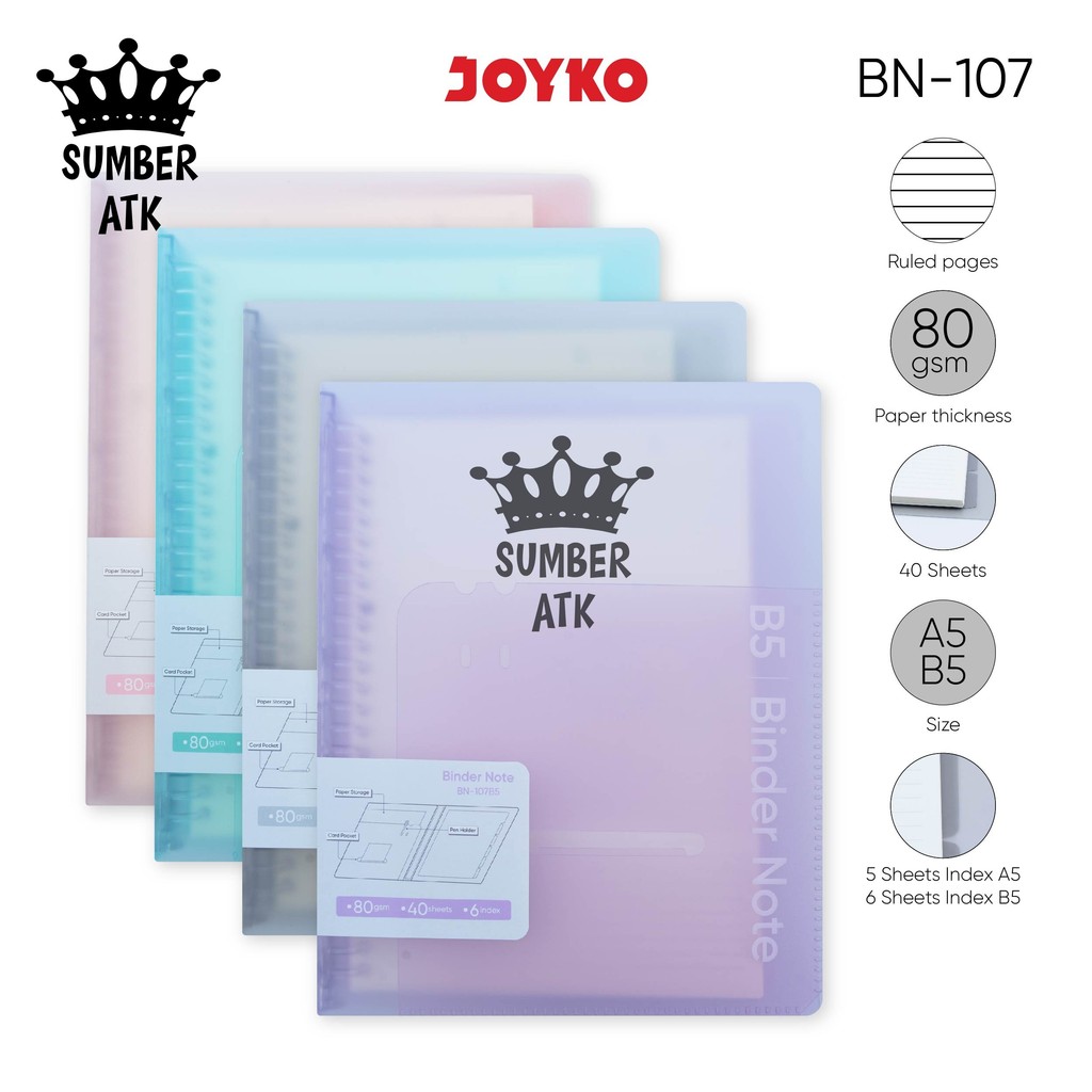 

Binder Note JOYKO BN-107 A5 B5 isi 40 Lembar