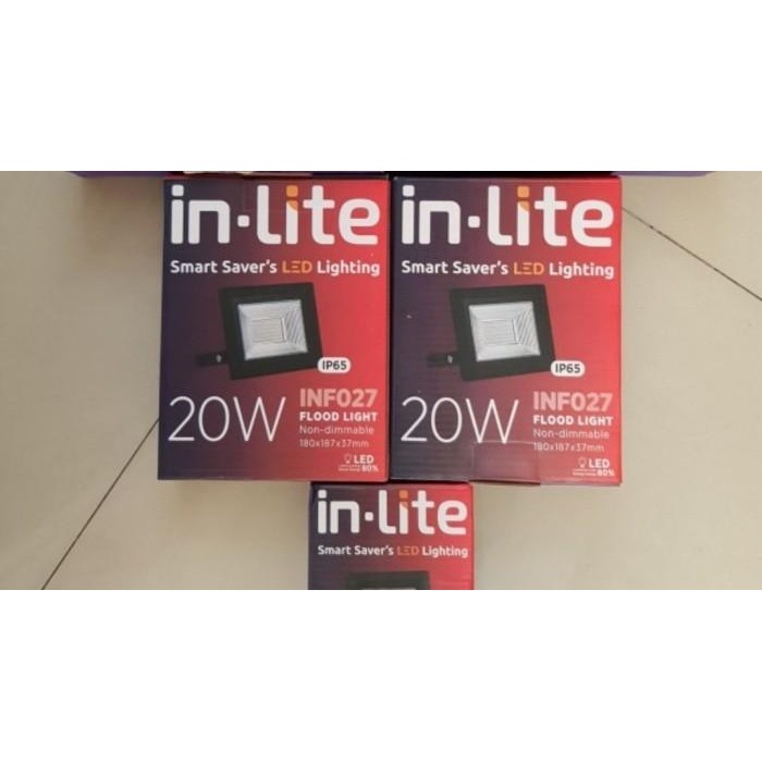 LAMPU SOROT INLITE 20WATT LED INFO27 FLOOD LIGHT - Putih - Putih